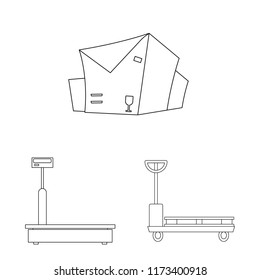 Isolated object of goods and cargo symbol. Collection of goods and warehouse vector icon for stock.
