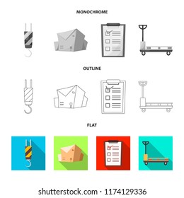 Isolated object of goods and cargo symbol. Collection of goods and warehouse stock symbol for web.
