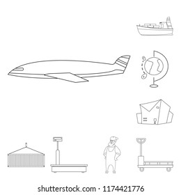 Isolated object of goods and cargo symbol. Collection of goods and warehouse stock vector illustration.