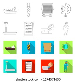Isolated object of goods and cargo symbol. Set of goods and warehouse stock vector illustration.