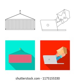 Isolated object of goods and cargo symbol. Set of goods and warehouse stock vector illustration.