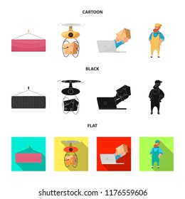 Isolated object of goods and cargo symbol. Set of goods and warehouse stock vector illustration.