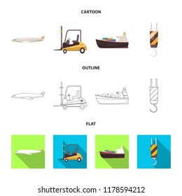 Isolated object of goods and cargo symbol. Collection of goods and warehouse stock vector illustration.