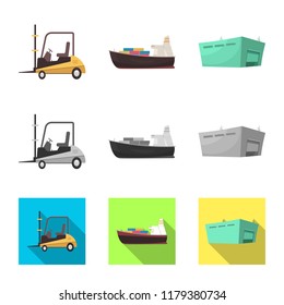 Isolated object of goods and cargo symbol. Set of goods and warehouse vector icon for stock.