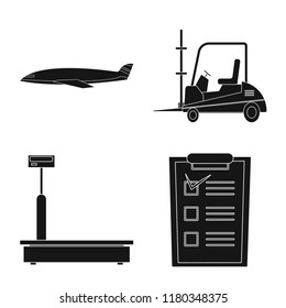 Isolated object of goods and cargo symbol. Set of goods and warehouse stock symbol for web.