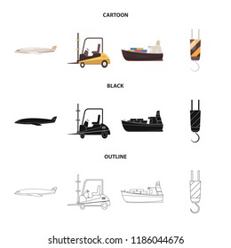 Isolated object of goods and cargo symbol. Collection of goods and warehouse vector icon for stock.