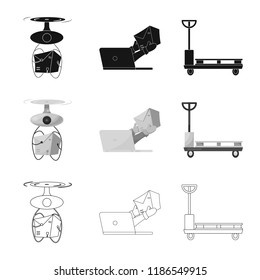 Isolated object of goods and cargo symbol. Collection of goods and warehouse vector icon for stock.