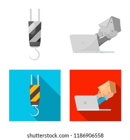Isolated object of goods and cargo symbol. Set of goods and warehouse vector icon for stock.