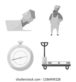 Isolated object of goods and cargo symbol. Collection of goods and warehouse stock symbol for web.
