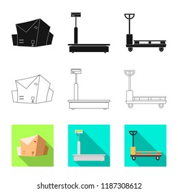 Isolated object of goods and cargo symbol. Collection of goods and warehouse stock vector illustration.