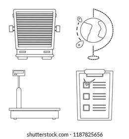 Isolated object of goods and cargo symbol. Collection of goods and warehouse vector icon for stock.