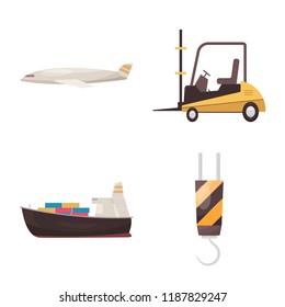 Isolated object of goods and cargo symbol. Set of goods and warehouse stock vector illustration.