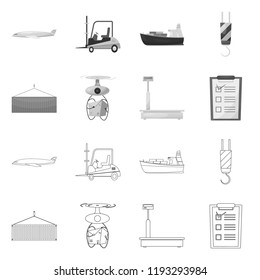 Isolated object of goods and cargo symbol. Collection of goods and warehouse stock vector illustration.
