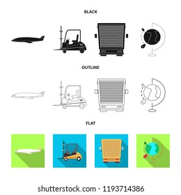 Isolated object of goods and cargo symbol. Collection of goods and warehouse vector icon for stock.