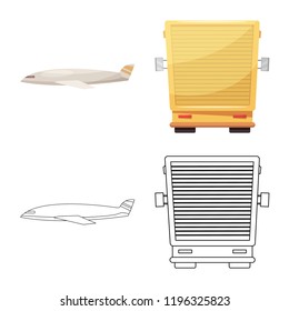 Isolated object of goods and cargo symbol. Set of goods and warehouse stock vector illustration.