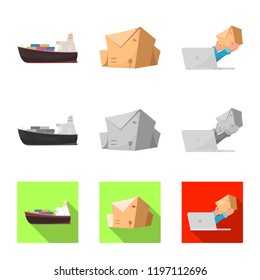 Isolated object of goods and cargo symbol. Collection of goods and warehouse stock vector illustration.