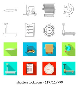 Isolated object of goods and cargo symbol. Set of goods and warehouse stock vector illustration.