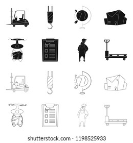 Isolated object of goods and cargo symbol. Collection of goods and warehouse vector icon for stock.