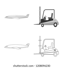 Isolated object of goods and cargo symbol. Collection of goods and warehouse stock vector illustration.