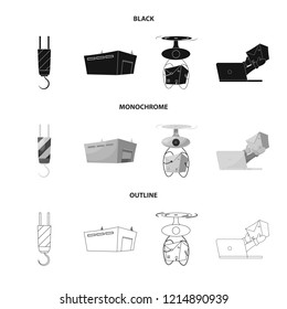 Isolated object of goods and cargo symbol. Collection of goods and warehouse vector icon for stock.