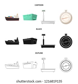 Isolated object of goods and cargo symbol. Set of goods and warehouse vector icon for stock.