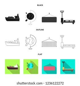 Isolated object of goods and cargo symbol. Set of goods and warehouse stock symbol for web.