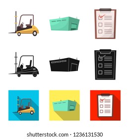 Isolated object of goods and cargo symbol. Collection of goods and warehouse stock symbol for web.