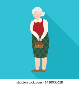 Isolated object of grandmother  and senior  sign. Set of grandmother  and old stock symbol for web.