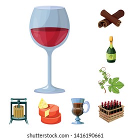 Isolated object of grape and winery icon. Collection of grape and manufacturing stock symbol for web.