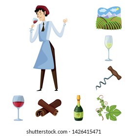 Isolated object of grape and winery icon. Collection of grape and manufacturing stock symbol for web.