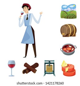 Isolated object of grape and winery sign. Collection of grape and manufacturing vector icon for stock.