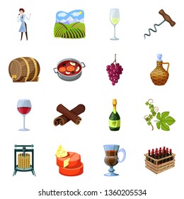 Isolated object of grape and winery symbol. Set of grape and manufacturing stock symbol for web.