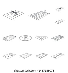 Isolated object of grass and construction symbol. Set of grass and championship stock symbol for web.