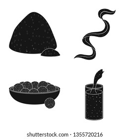 Isolated object of grass and natural symbol. Set of grass and seaweed stock vector illustration.