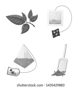 Isolated object of green and black logo. Collection of green and organic vector icon for stock.