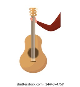 Isolated object of guitar and acoustic icon. Set of guitar and instrument stock symbol for web.