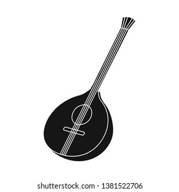 Isolated object of guitar and mandolin logo. Set of guitar and instrument vector icon for stock.
