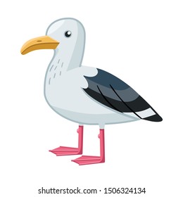 Isolated object of gull and bird logo. Collection of gull and sea stock vector illustration.