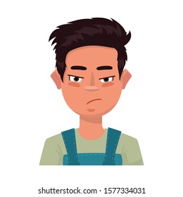 Isolated object of guy and anger symbol. Collection of guy and emotion vector icon for stock.