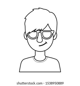 Isolated object of guy and contempt sign. Web element of guy and glasses stock symbol for web.