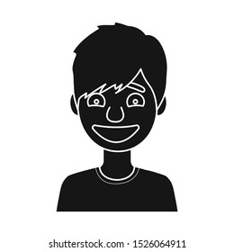 Isolated object of guy and emotion sign. Graphic of guy and features stock symbol for web.