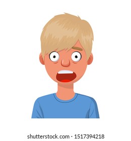 Isolated object of guy and fear sign. Graphic of guy and shout stock symbol for web.