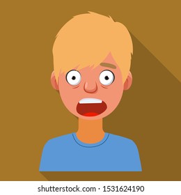 Isolated object of guy and fear symbol. Graphic of guy and shout stock vector illustration.