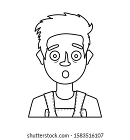Isolated object of guy and fright logo. Set of guy and surprise stock symbol for web.