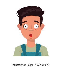 Isolated object of guy and fright sign. Set of guy and surprise vector icon for stock.