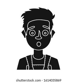 Isolated object of guy and fright symbol. Set of guy and surprise stock vector illustration.