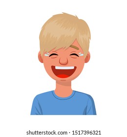 Isolated object of guy and laugh sign. Web element of guy and emotion stock vector illustration.
