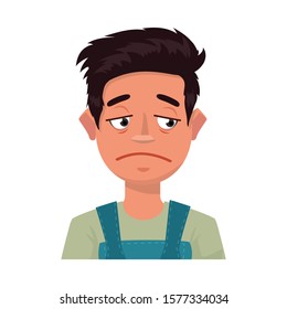 Isolated object of guy and sad sign. Set of guy and person stock symbol for web.