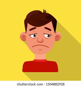 Isolated object of guy and sad symbol. Web element of guy and person vector icon for stock.