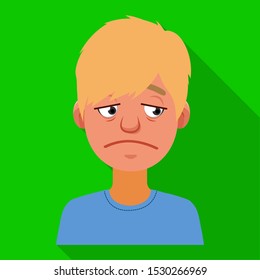 Isolated object of guy and sad symbol. Web element of guy and person stock vector illustration.